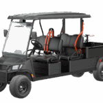 Burns Industrial Equipment has the black, four-seater, Fusion commercial utility vehicle for sale.